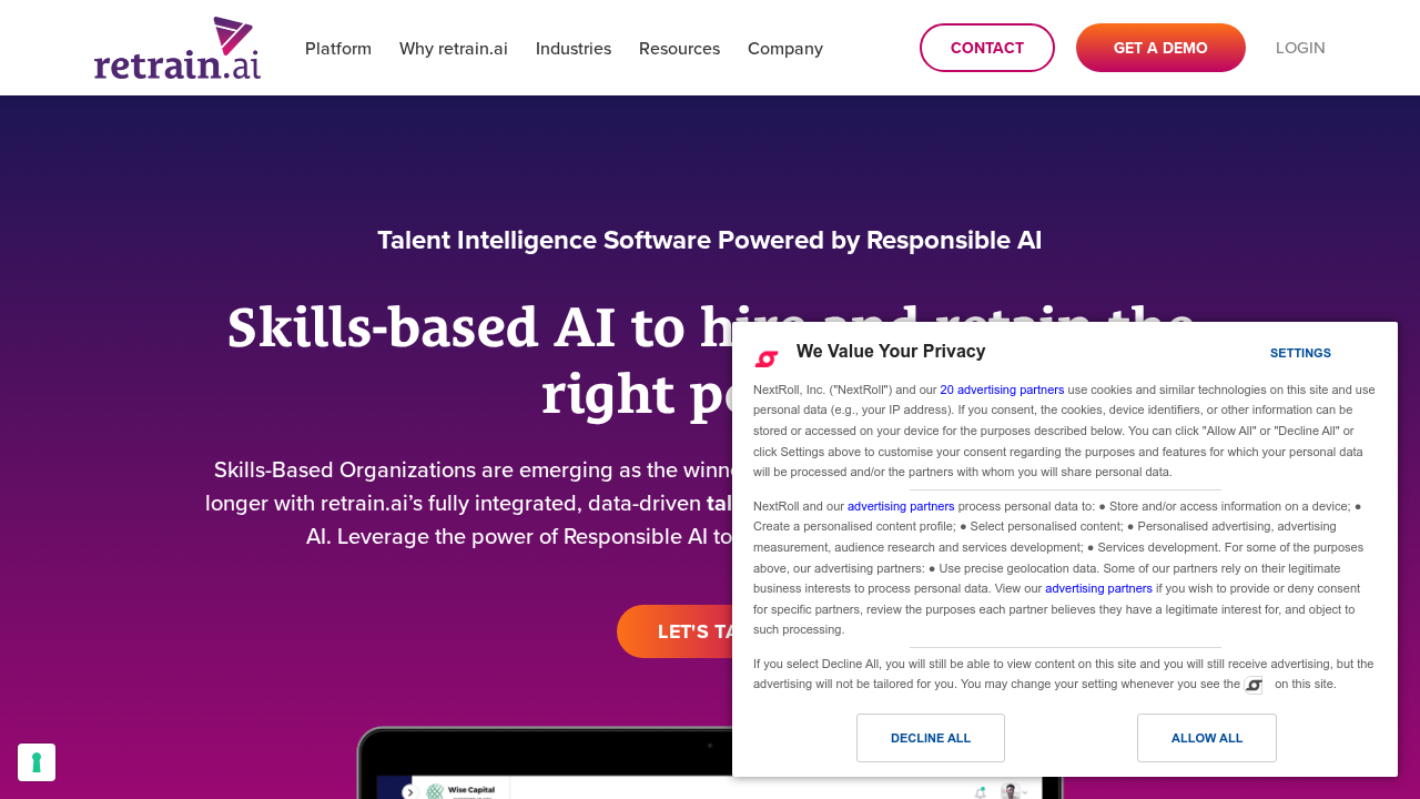 retrain.ai screenshot