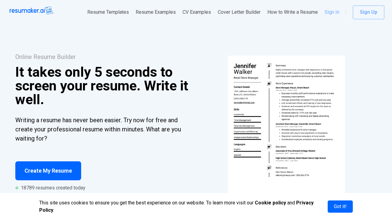 resumaker.ai screenshot