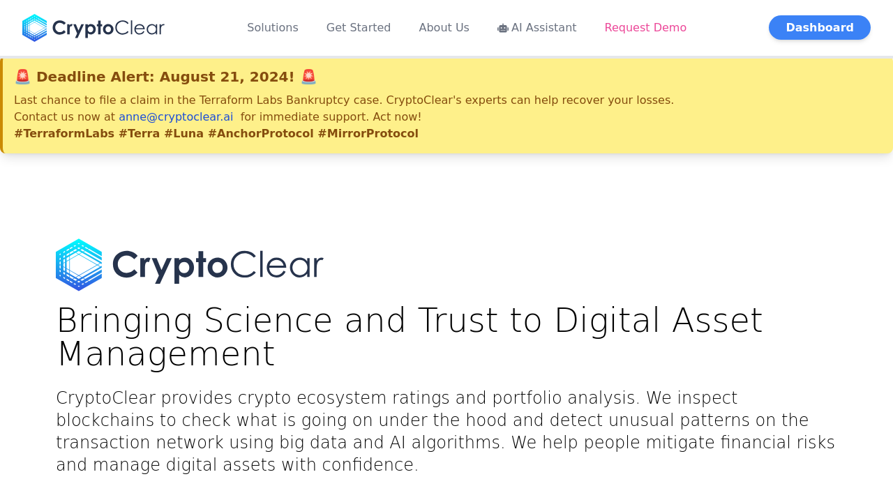 CryptoClear.ai screenshot