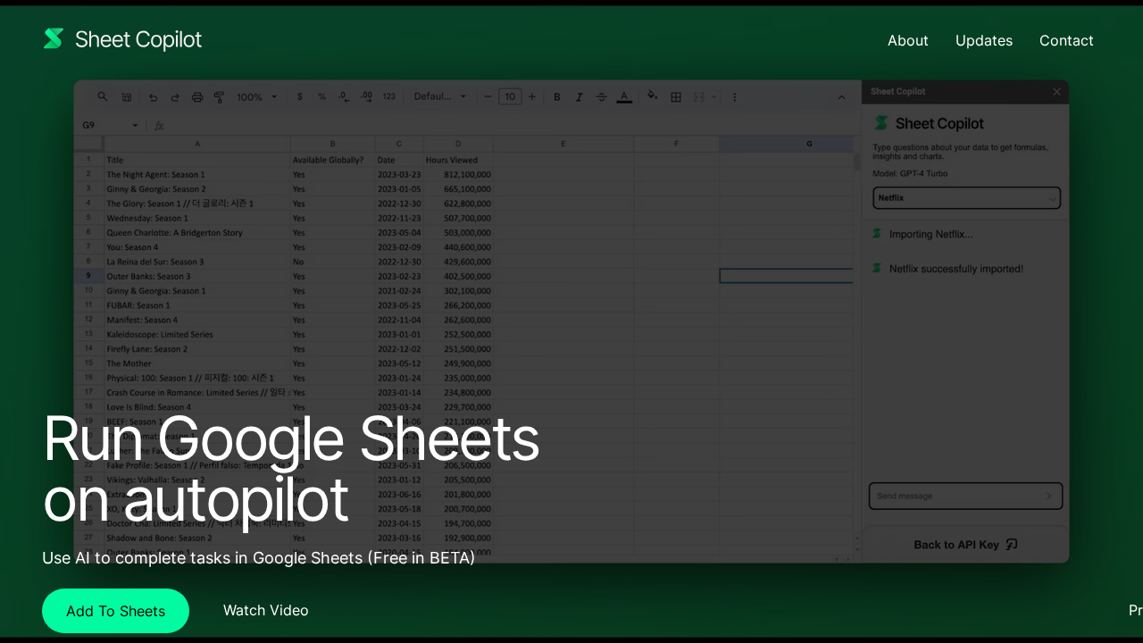 SheetCopilot.ai screenshot