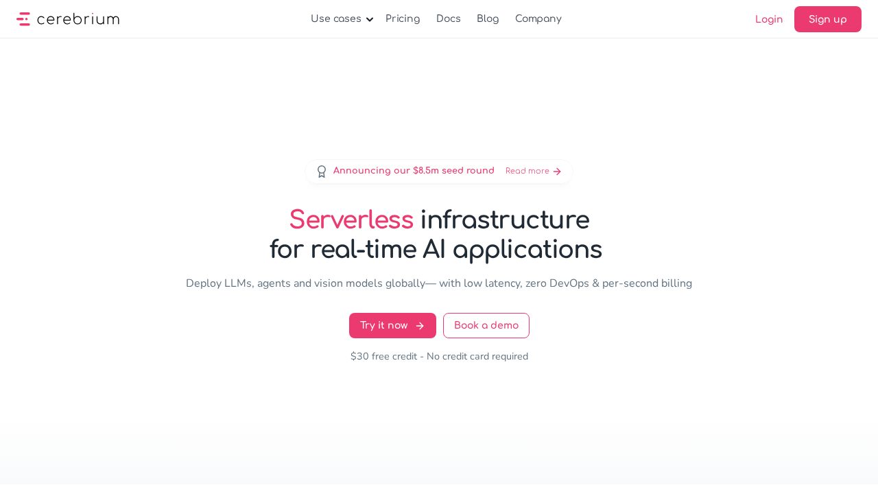 Cerebrium.ai screenshot