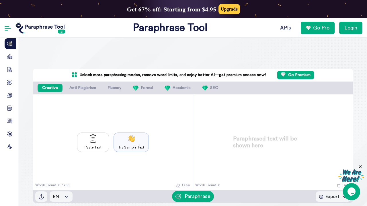 paraphrasetool.ai screenshot