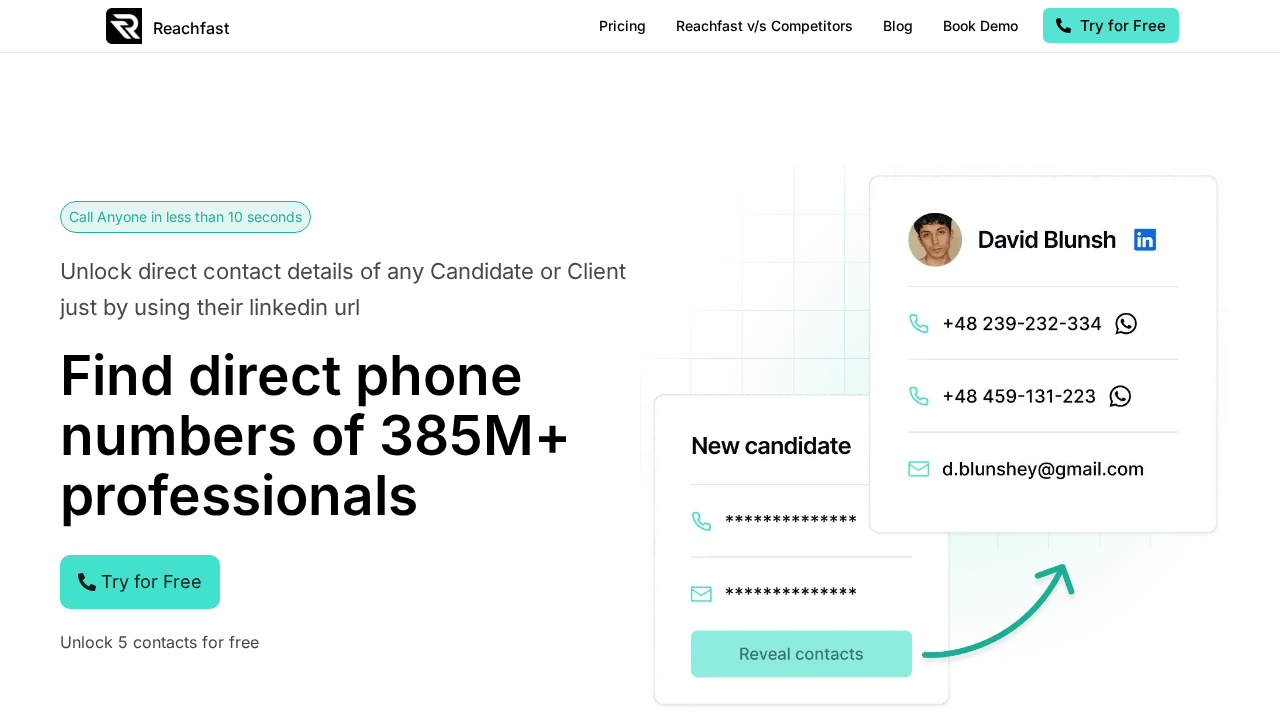 Reachfast.ai screenshot