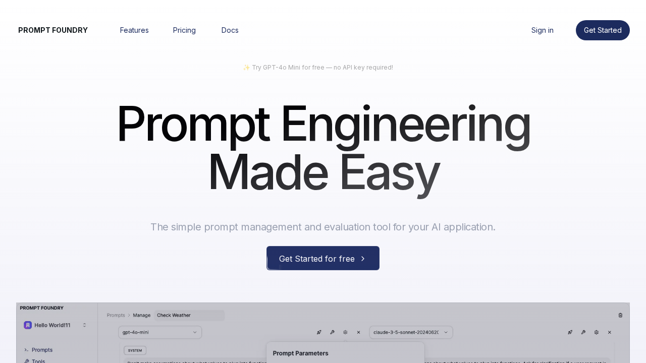 Prompt Foundry screenshot