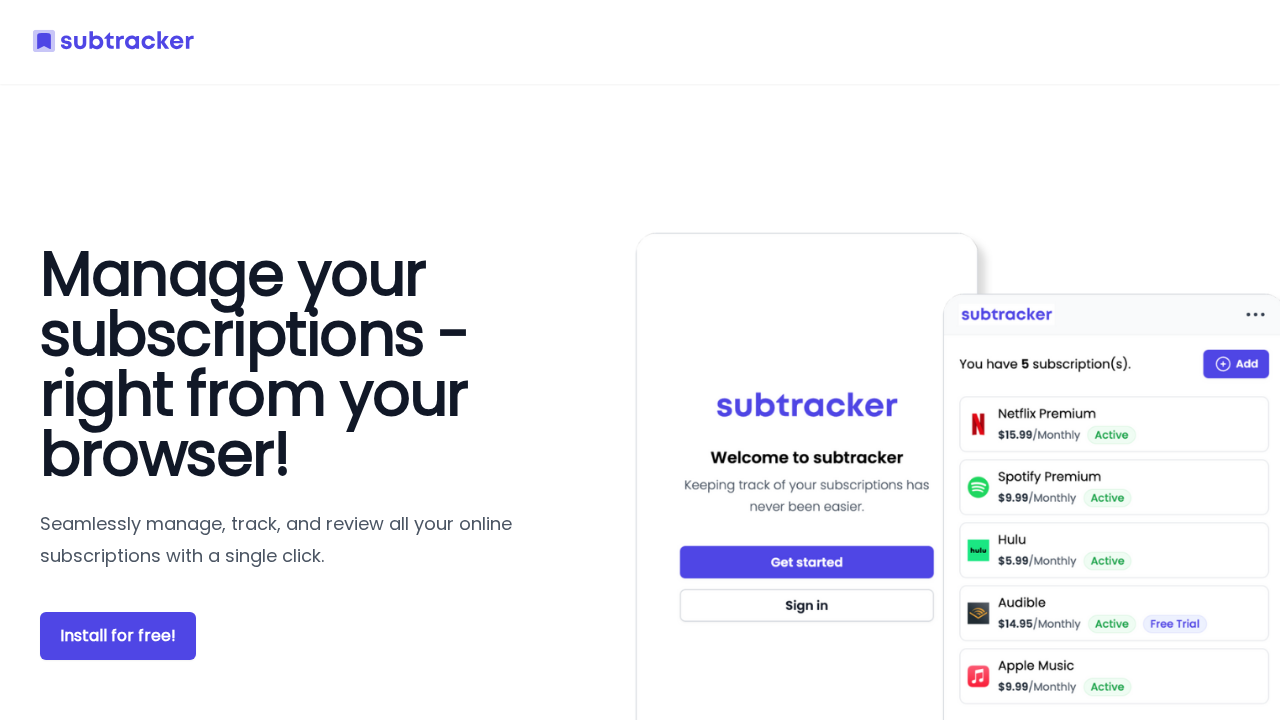 Subtracker.ai screenshot