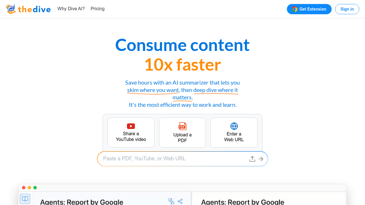 The Dive AI screenshot