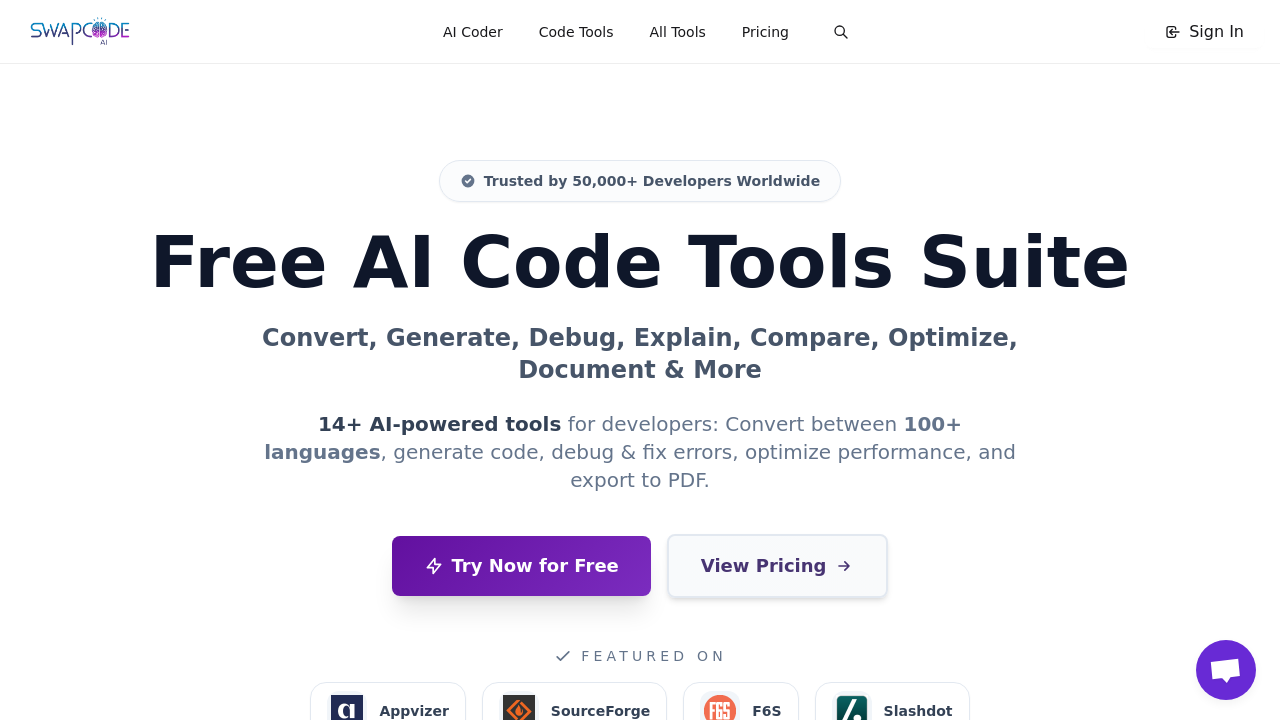 Swapcode.ai screenshot