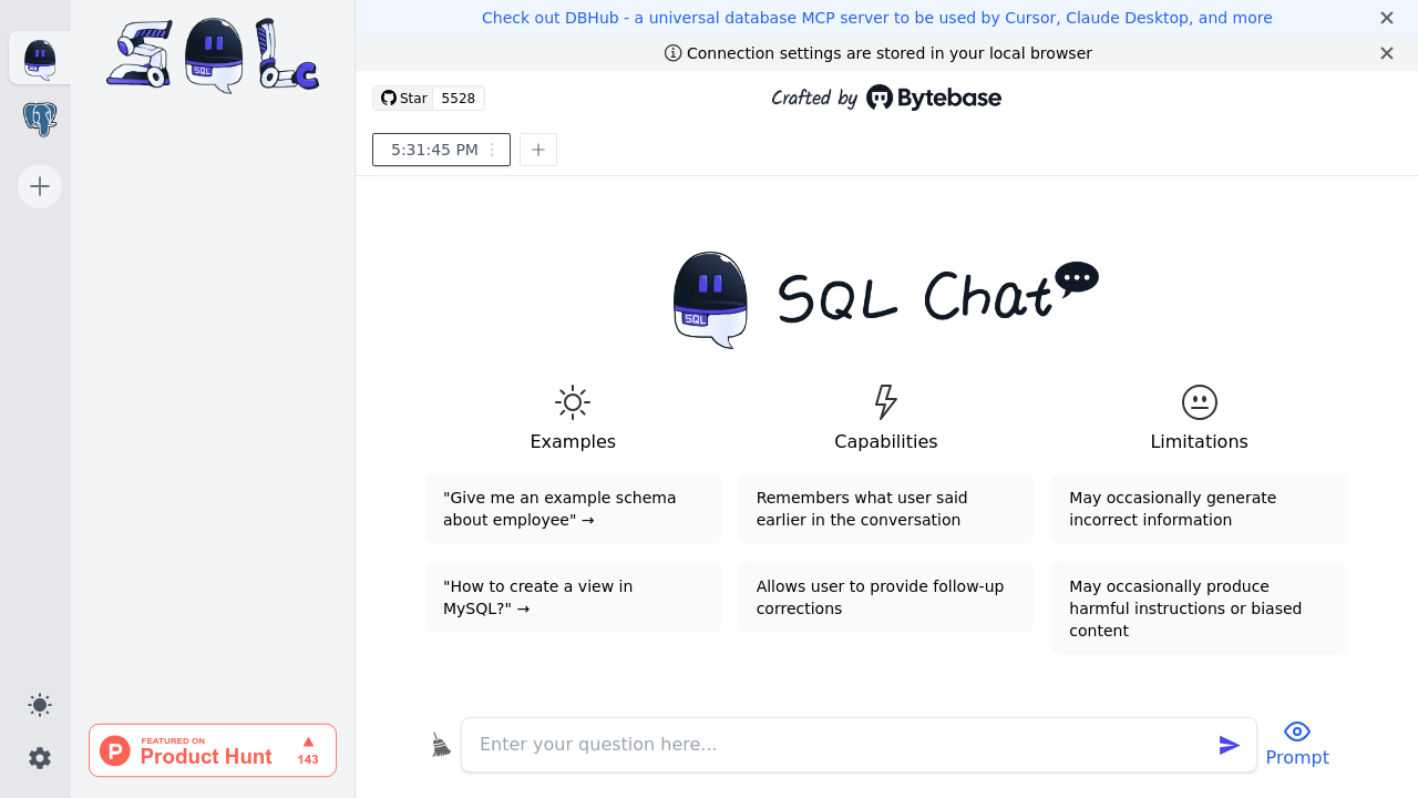 SQL Chat screenshot