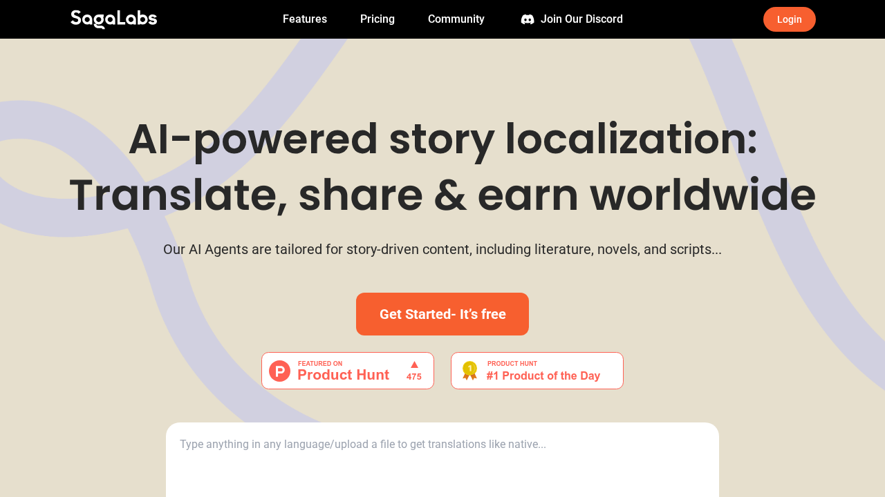 SagaLabs.ai screenshot