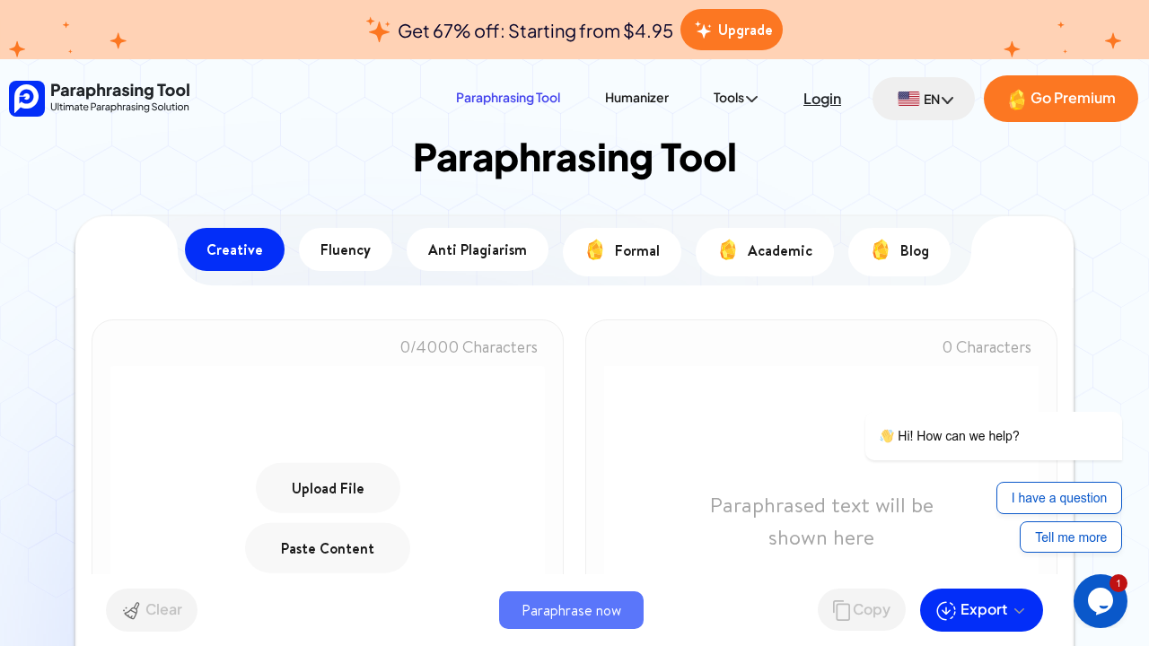 paraphrasing-tool.ai screenshot