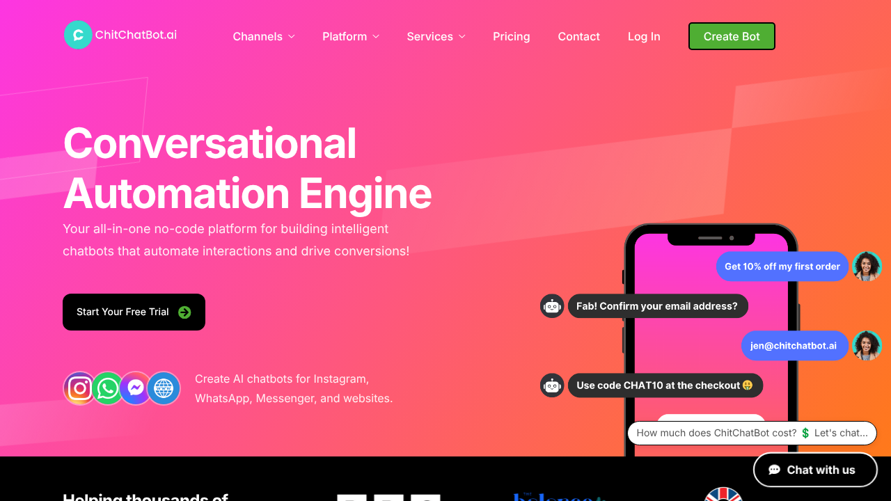 chitchatbot.ai screenshot