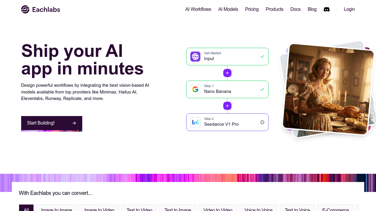 Eachlabs.ai screenshot