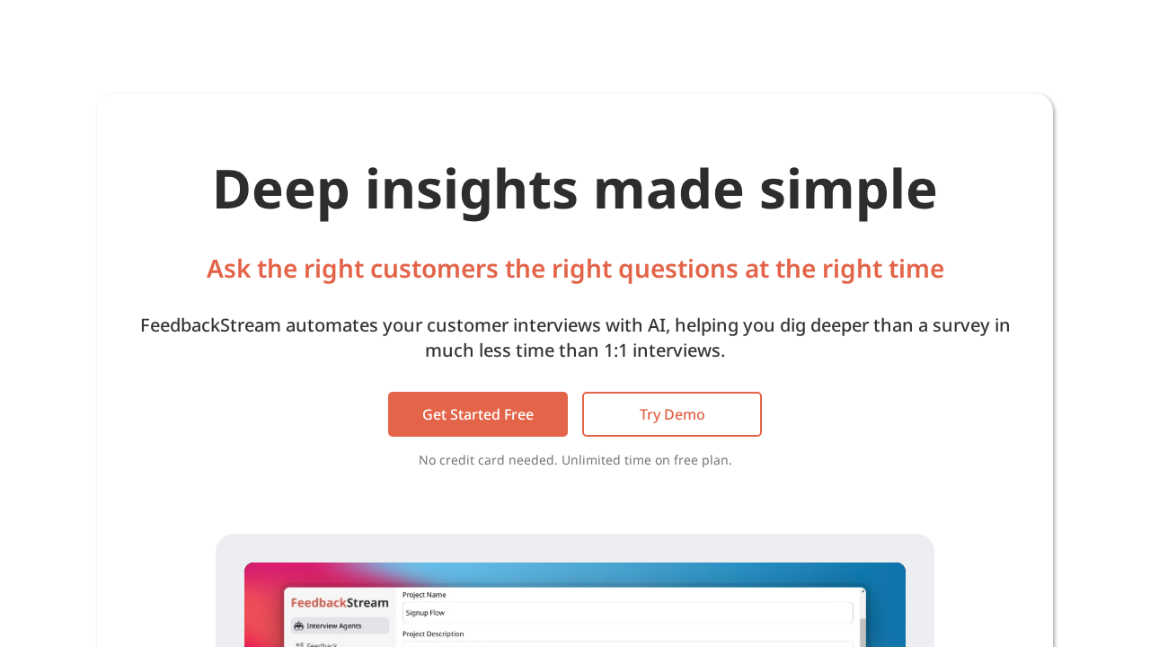 FeedbackStream screenshot