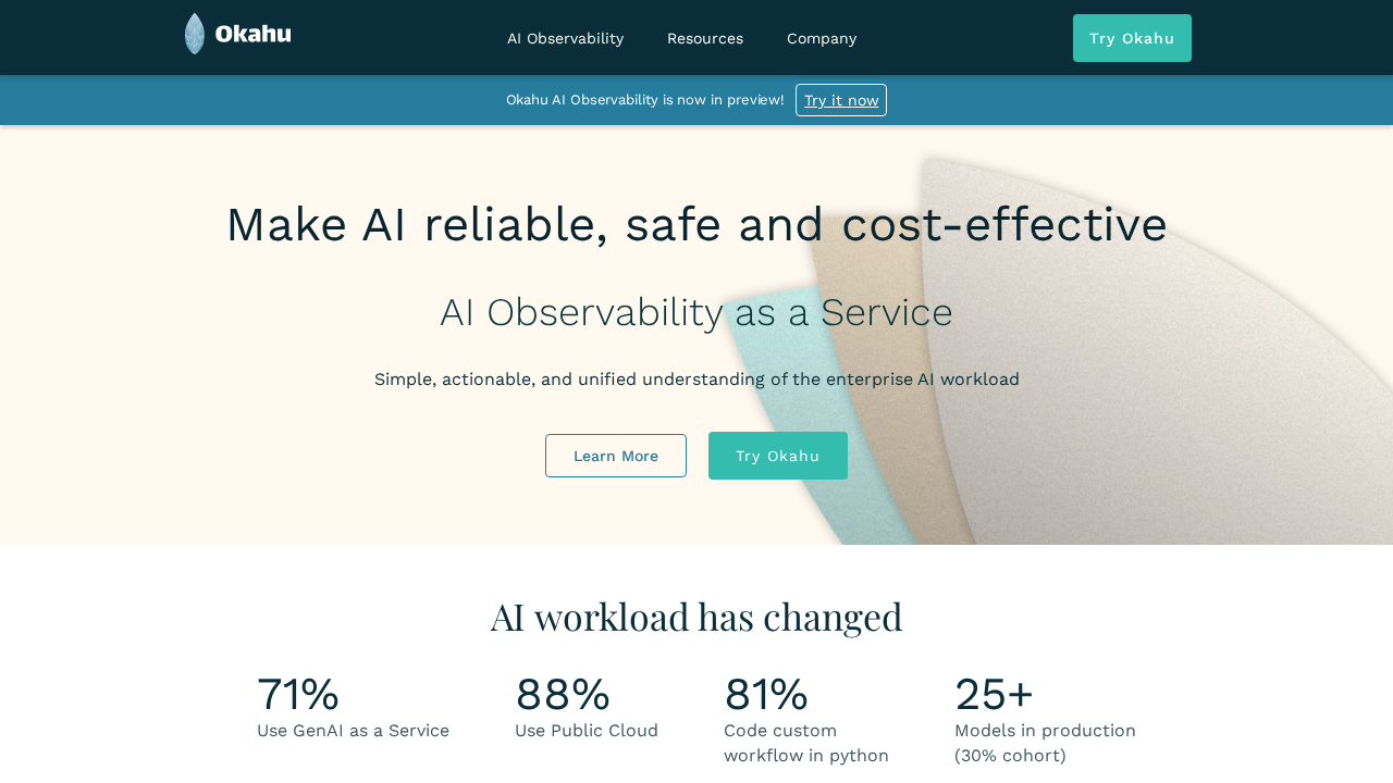 Okahu AI Observability screenshot