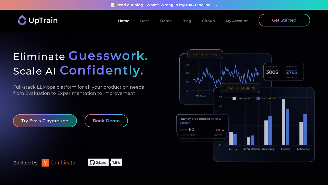 Uptrain.ai screenshot