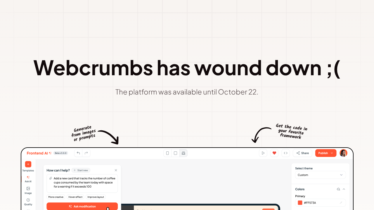 Webcrumbs.ai screenshot