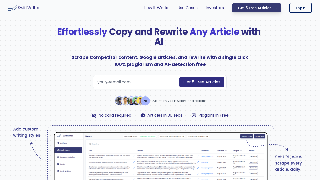 SwiftWriter screenshot