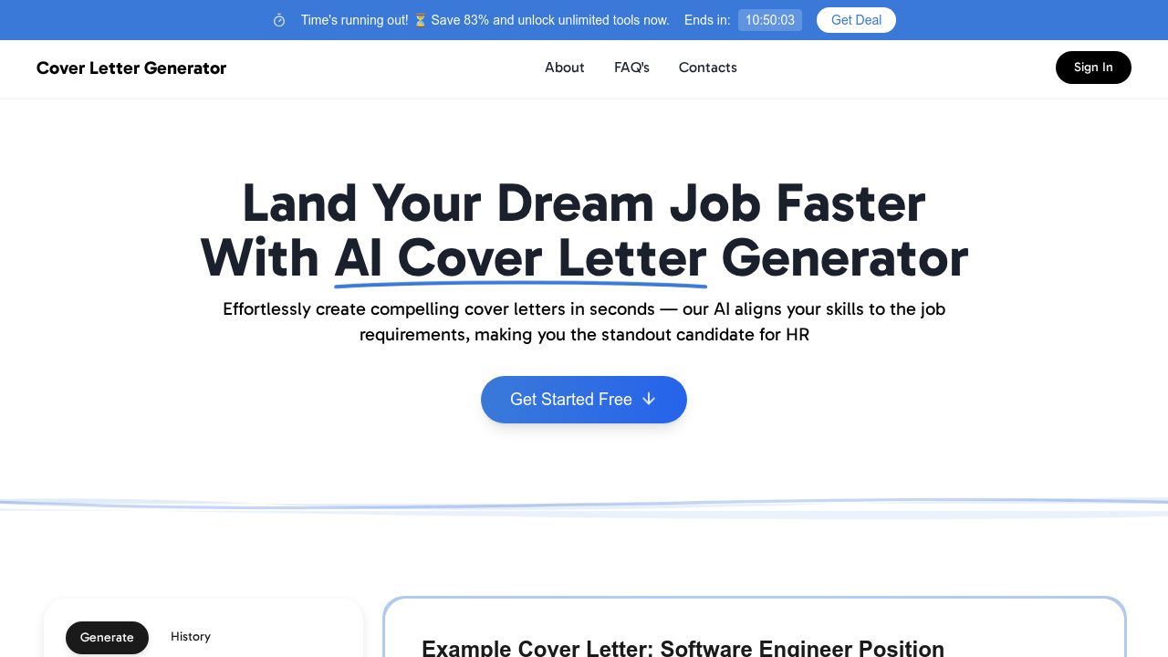 Cover Letter Generator screenshot