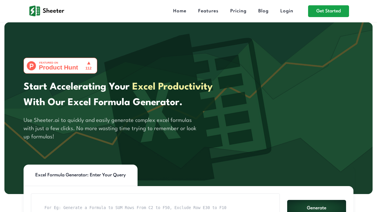 Sheeter.ai screenshot