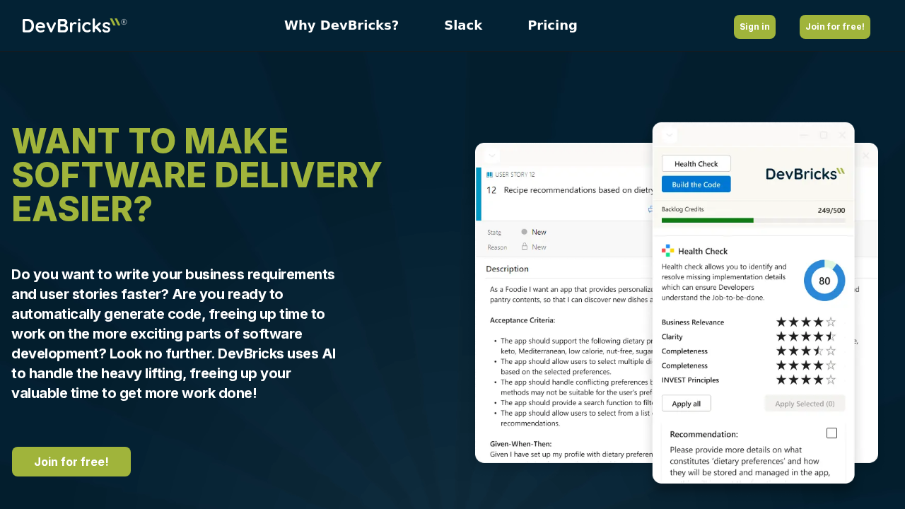 DevBricks.ai screenshot