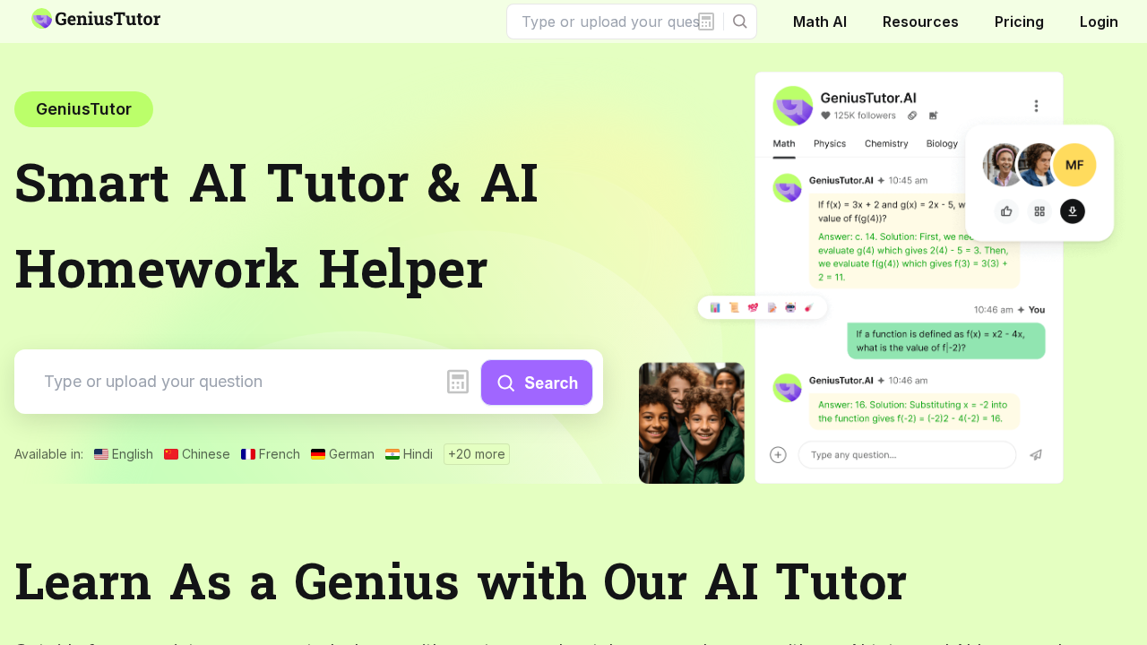 GeniusTutor.ai screenshot