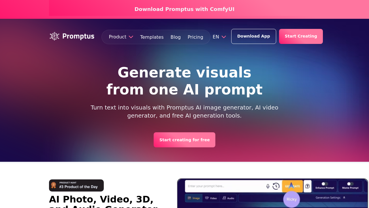 Promptus.ai screenshot