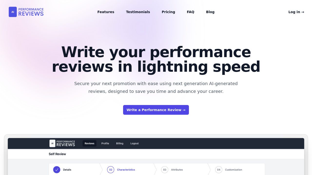 performancereviews.ai screenshot