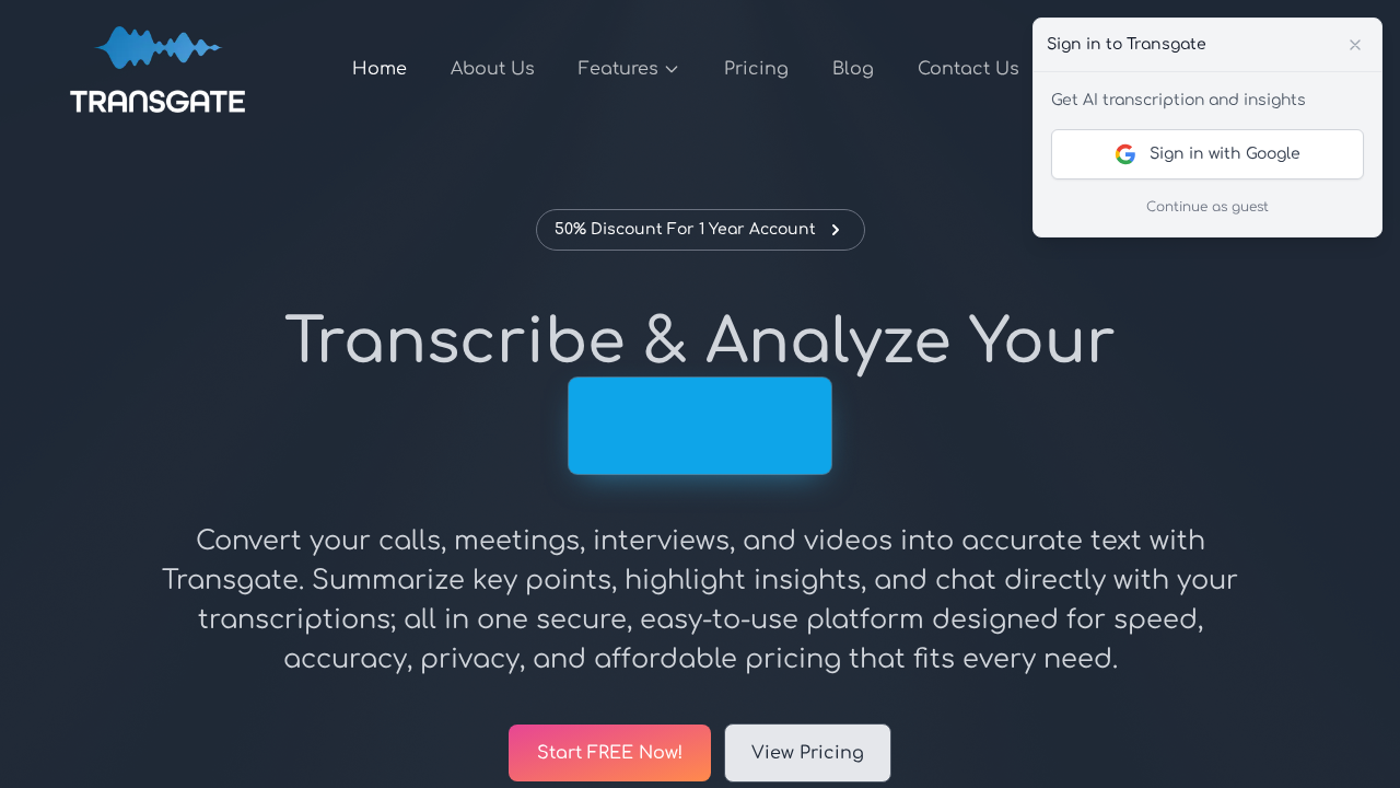 Transgate.ai screenshot