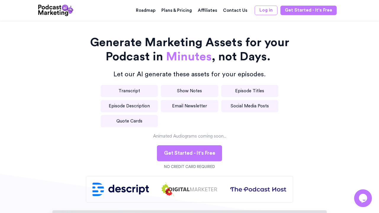 PodcastMarketing.ai screenshot