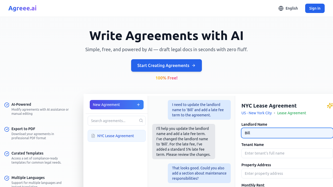 Agreee.ai screenshot