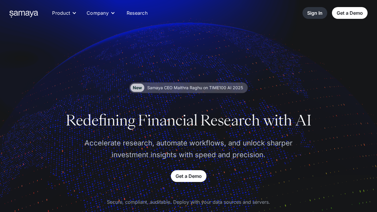 Samaya.ai screenshot