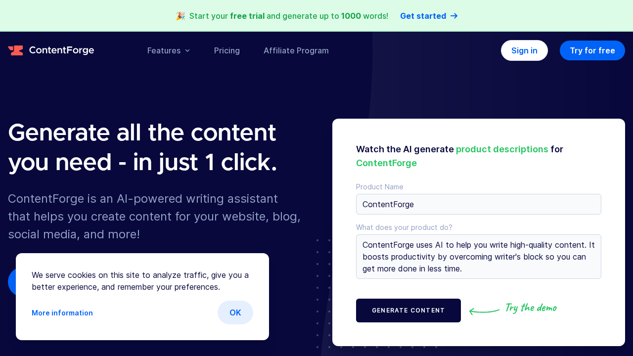 ContentForge.ai screenshot