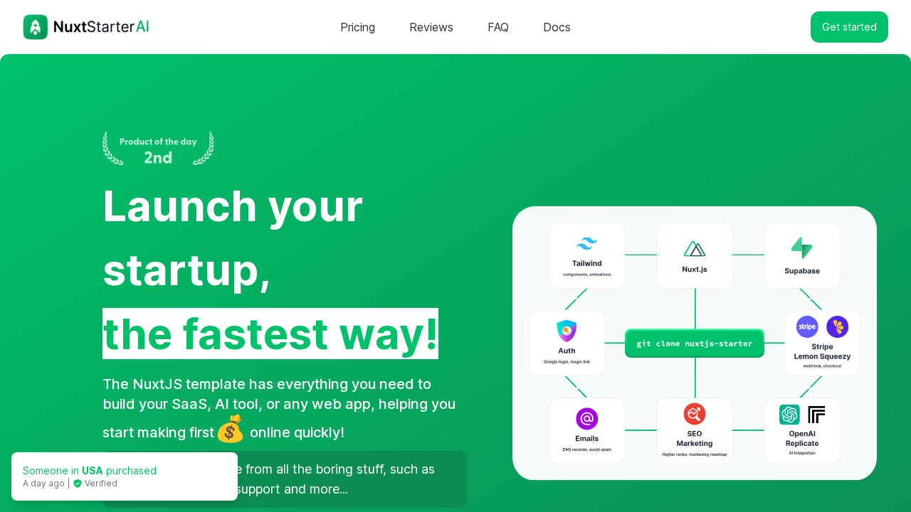 NuxtStarter.ai screenshot