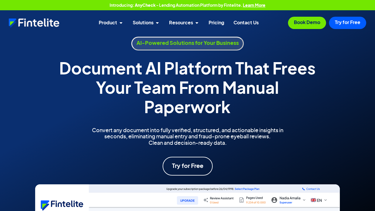Fintelite.ai screenshot