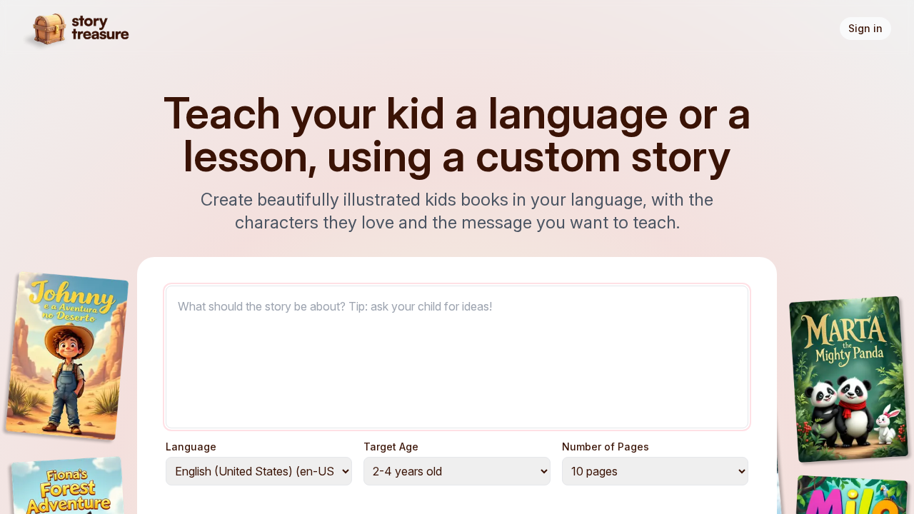 StoryTreasure.ai screenshot
