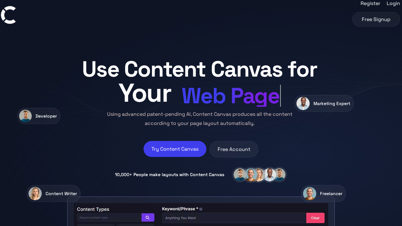 Content Canvas.ai screenshot