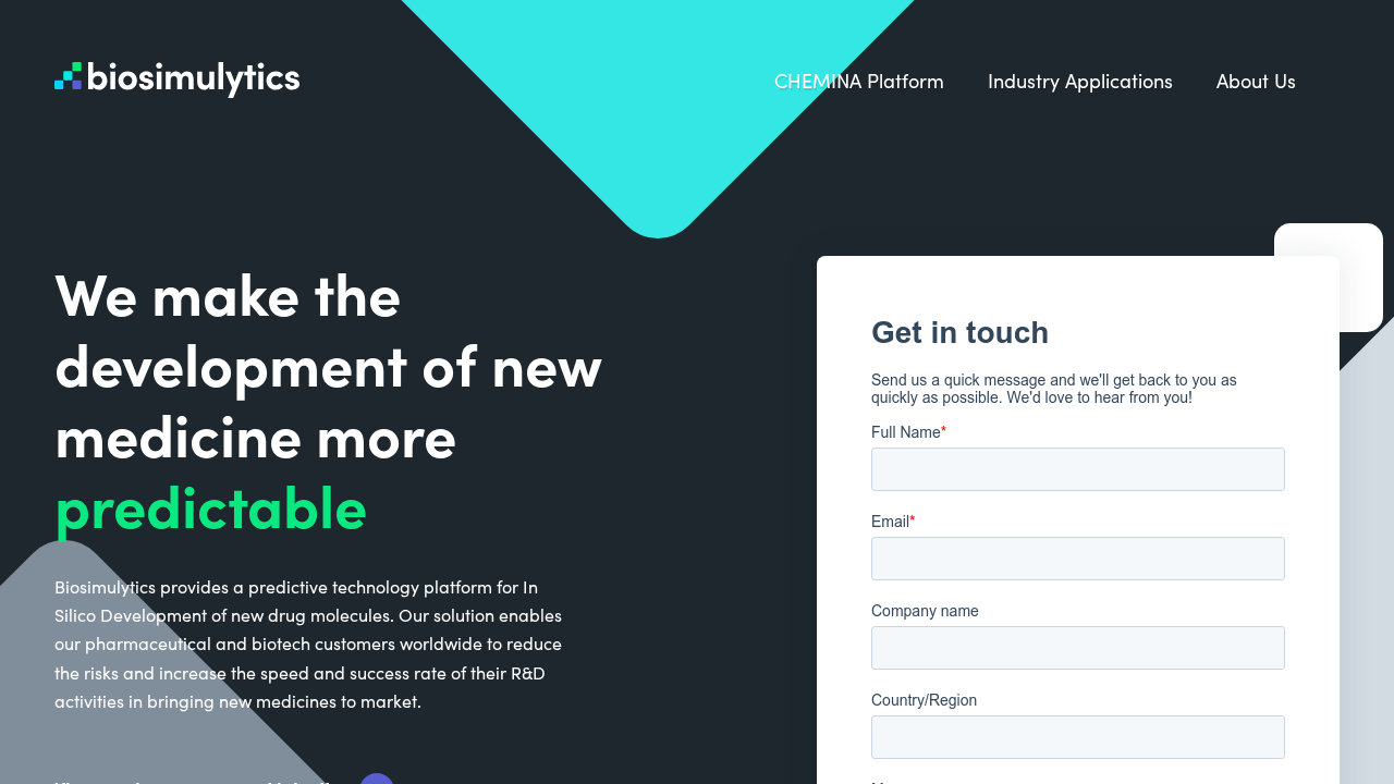 Biosimulytics.ai screenshot