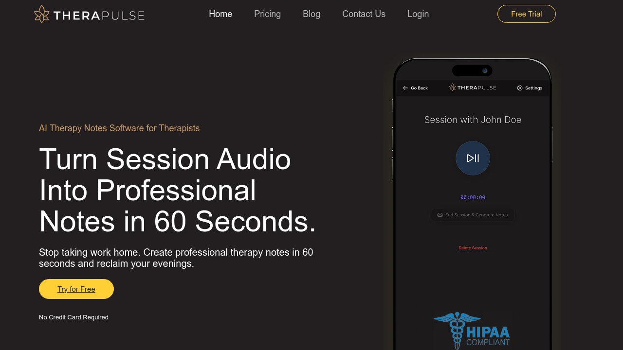 TheraPulse.ai screenshot