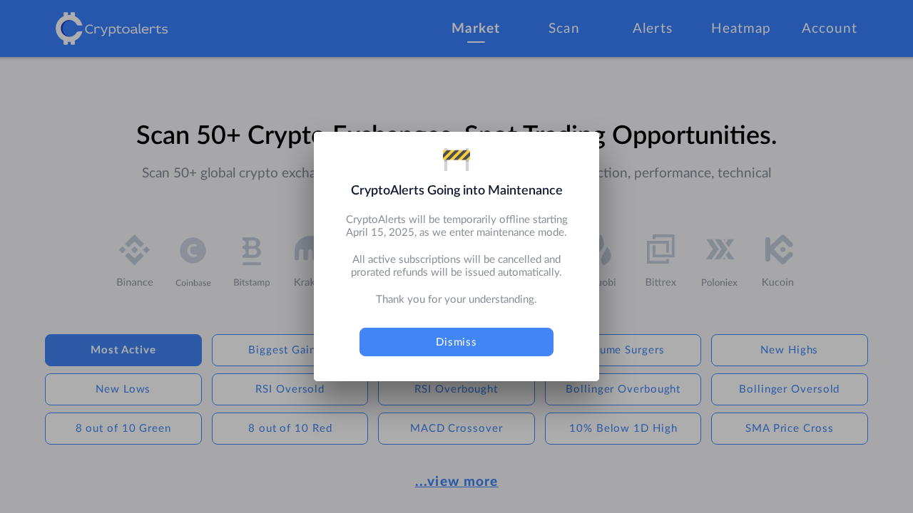 CryptoAlerts screenshot