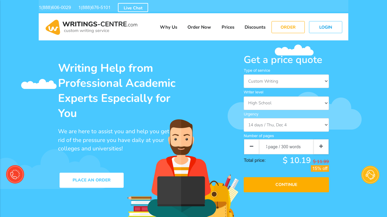 Writings-Centre.com screenshot