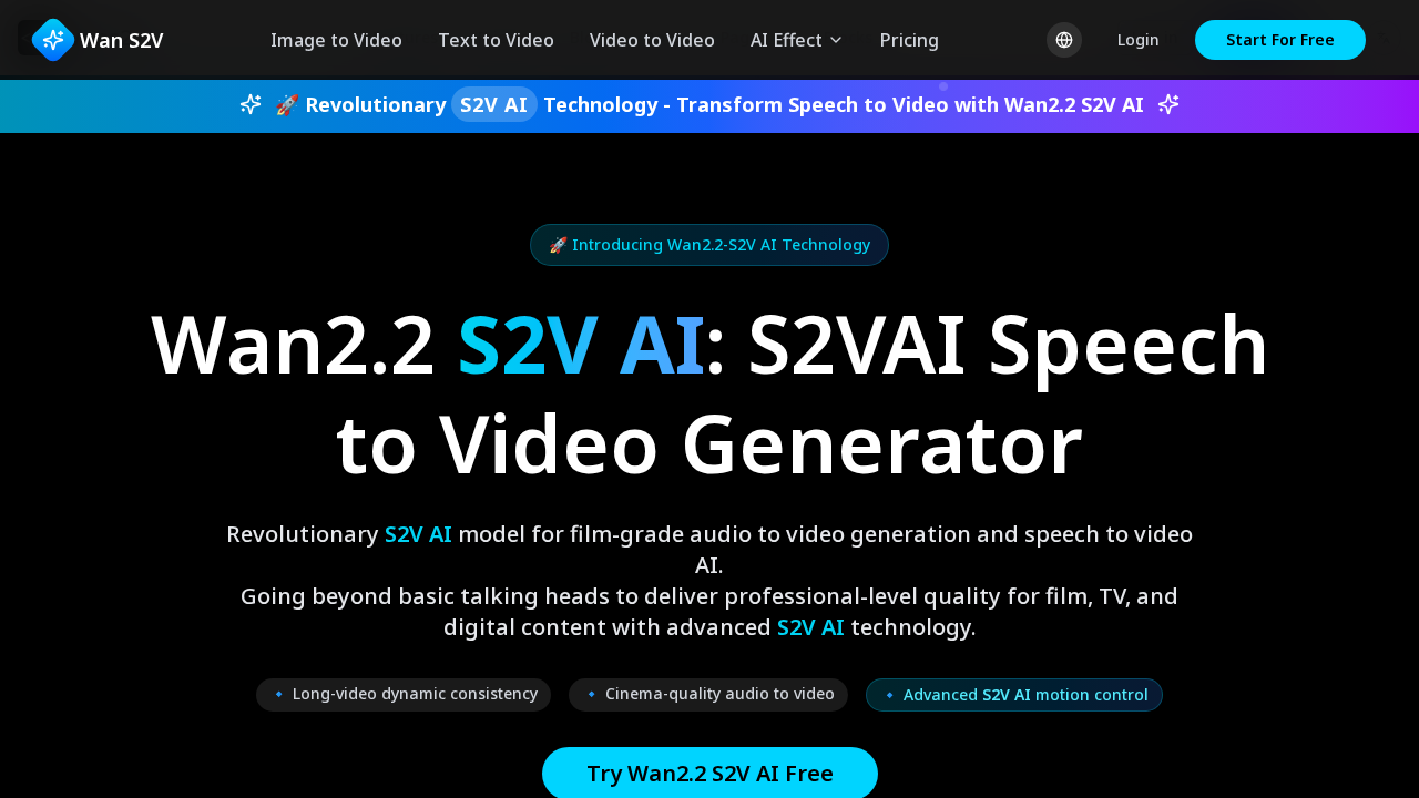 Wan2.2 S2V AI screenshot
