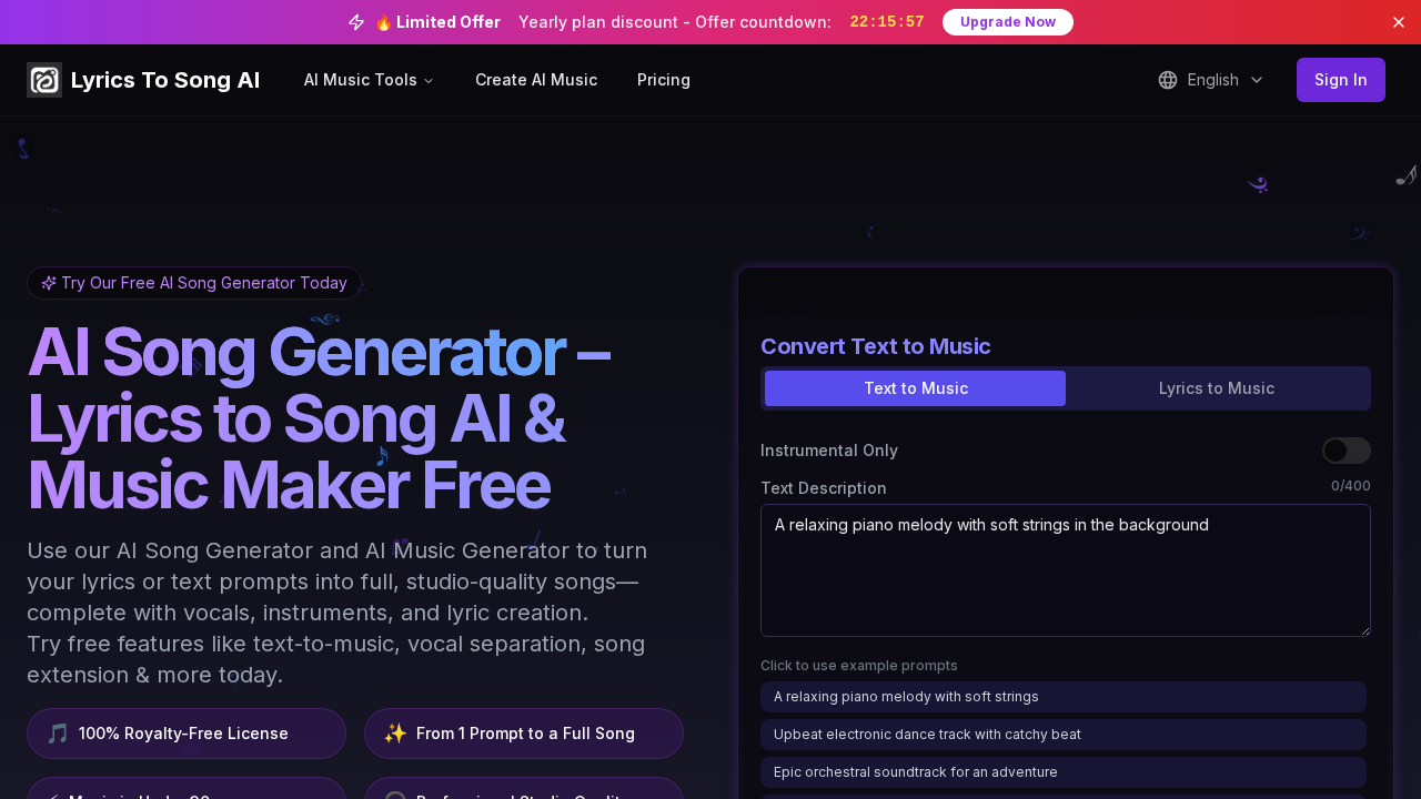 Lyrics To Song AI screenshot