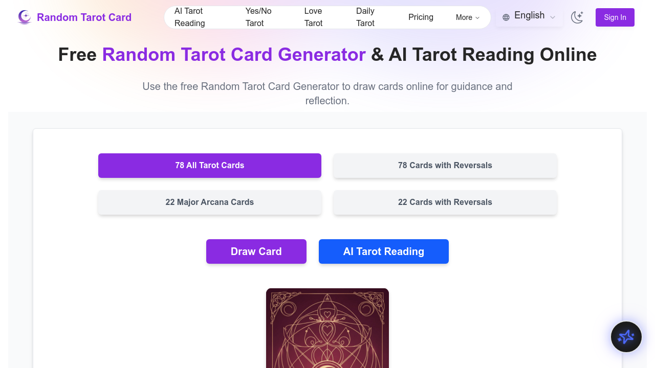Random Tarot Card screenshot