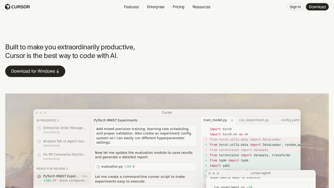 Cursor.sh screenshot