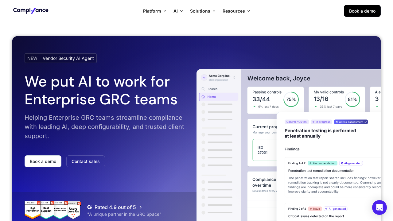 Complyance screenshot