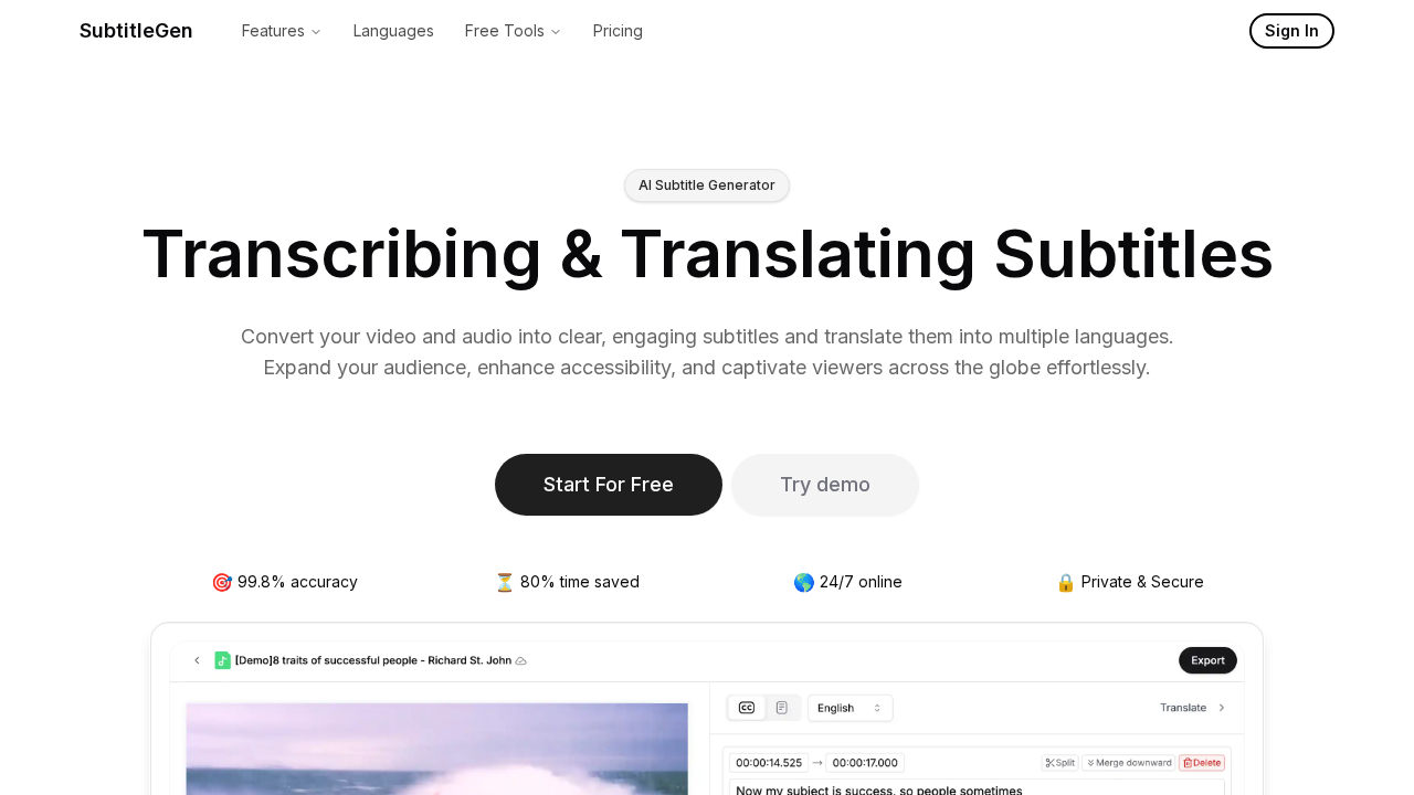 SubtitleGen screenshot