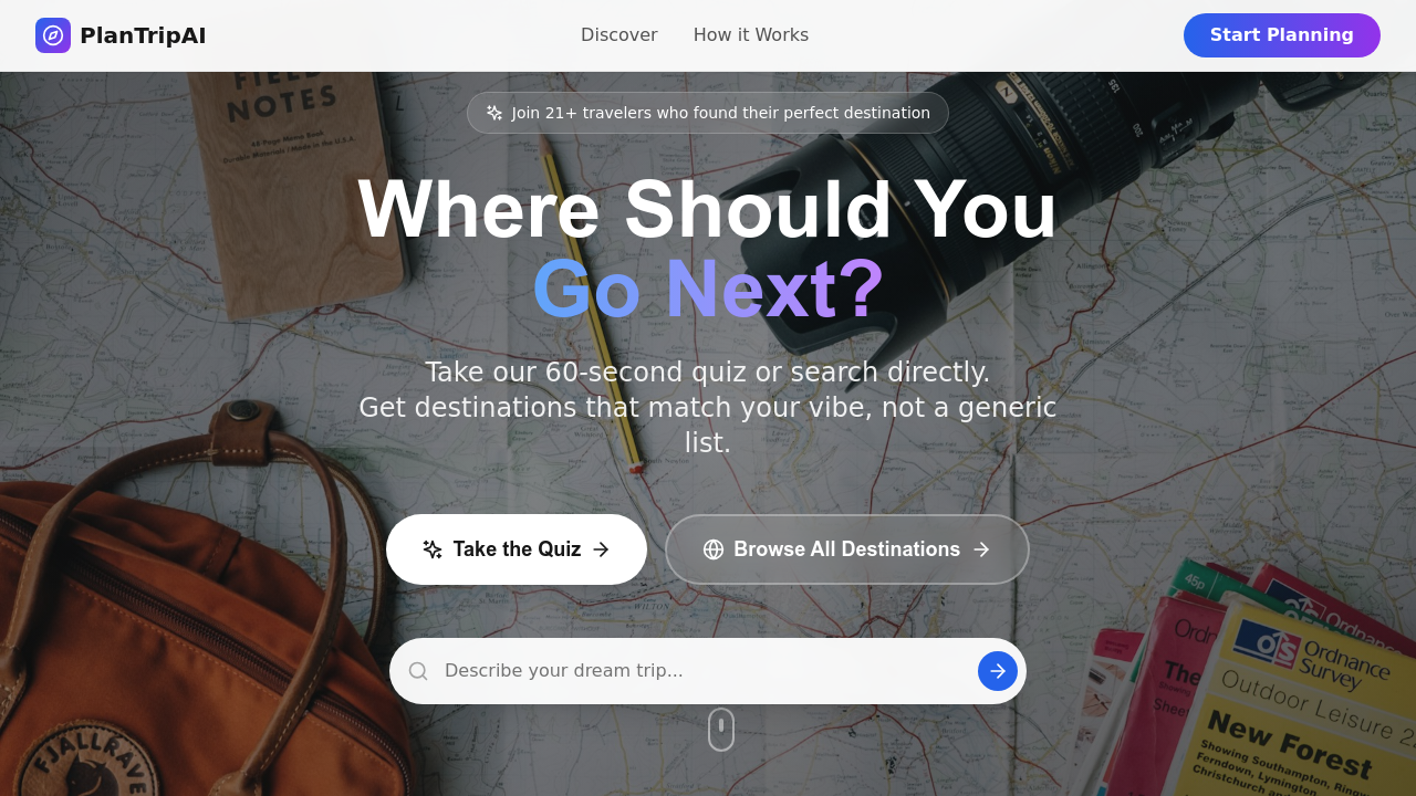 PlanTripAI screenshot