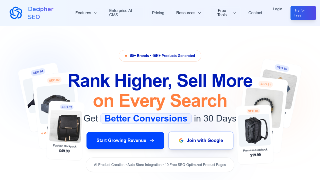 Decipher SEO screenshot