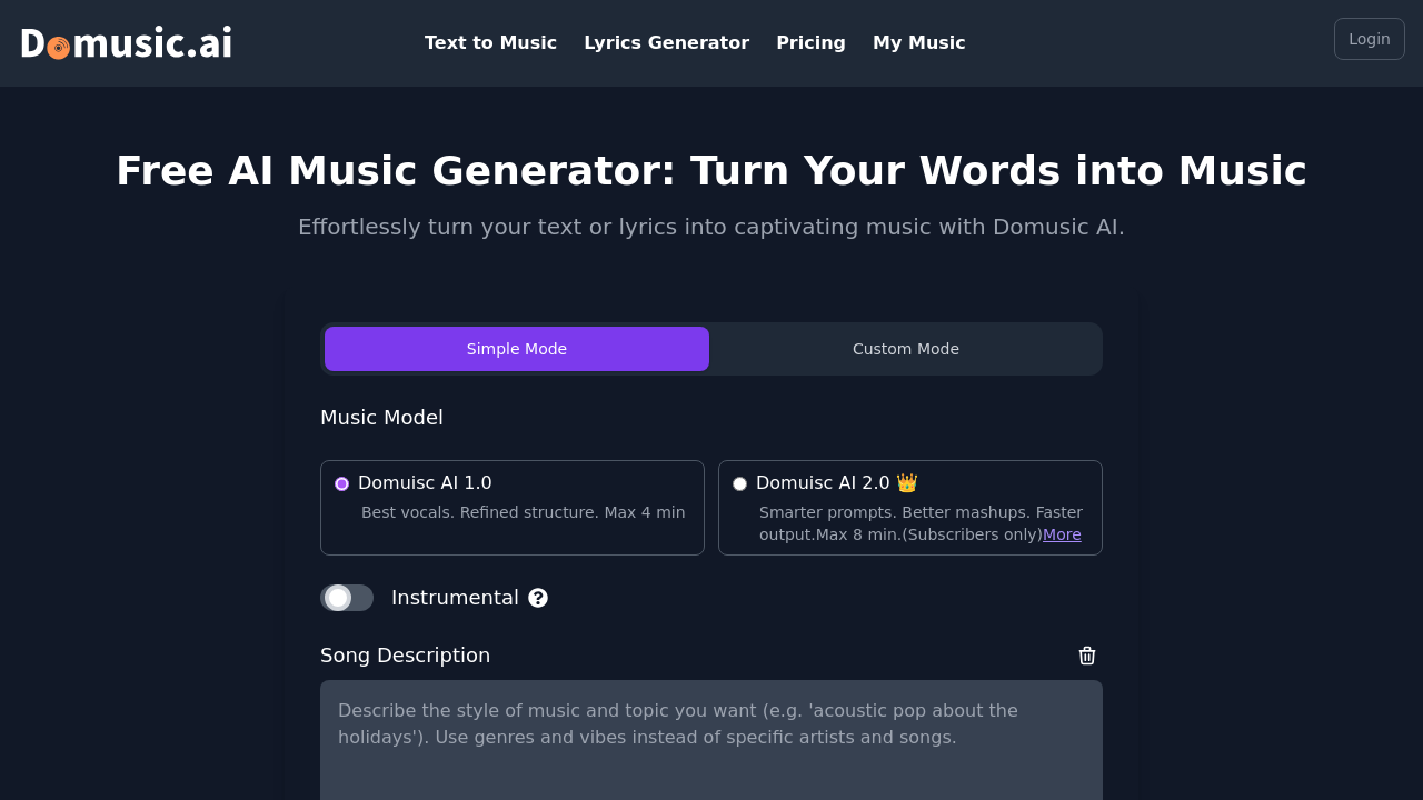 Domusic.ai screenshot