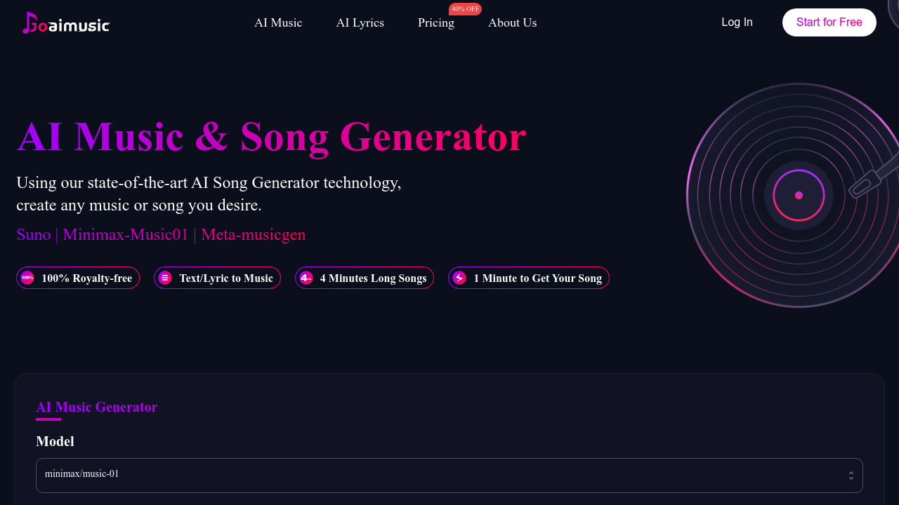 Goaimusic AI Music Generator screenshot